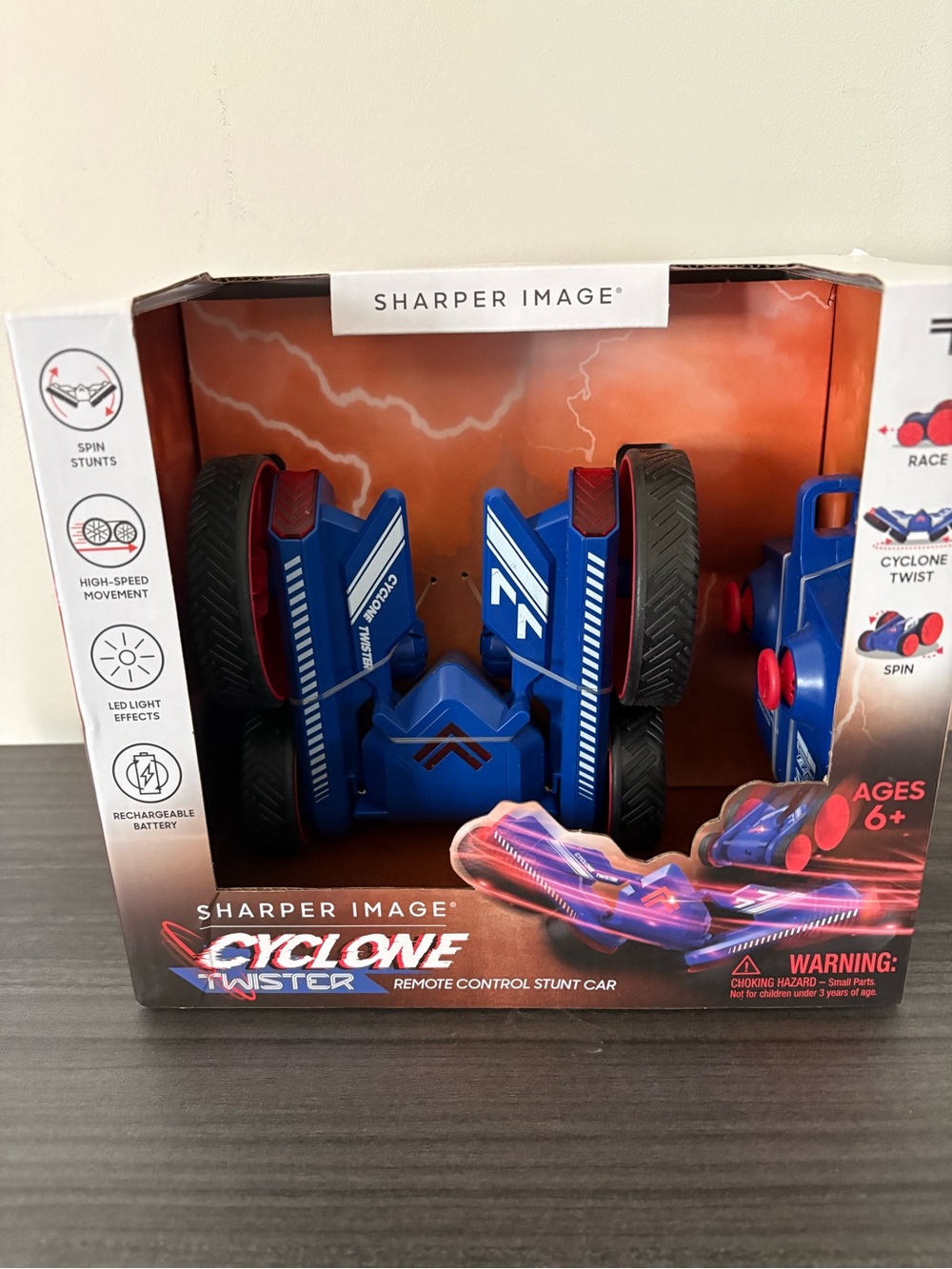 Sharper Image Blue Cyclone Twister Remote Control Stunt Car